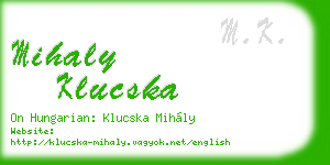 mihaly klucska business card
